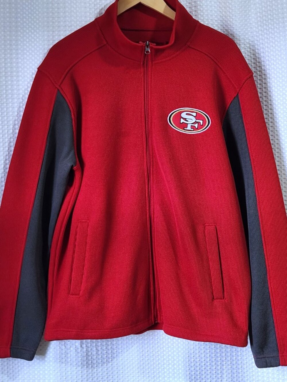 San Francisco 49ers G-III Track Jacket Mens Large Red Full Zip NFL Fleece Cinch